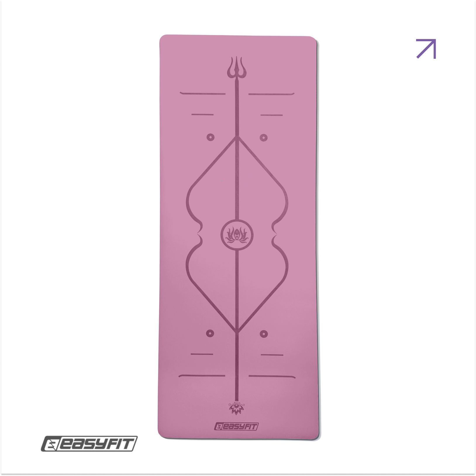 Килимок для йоги професійний EasyFit Pro каучук 5 мм Рожевий