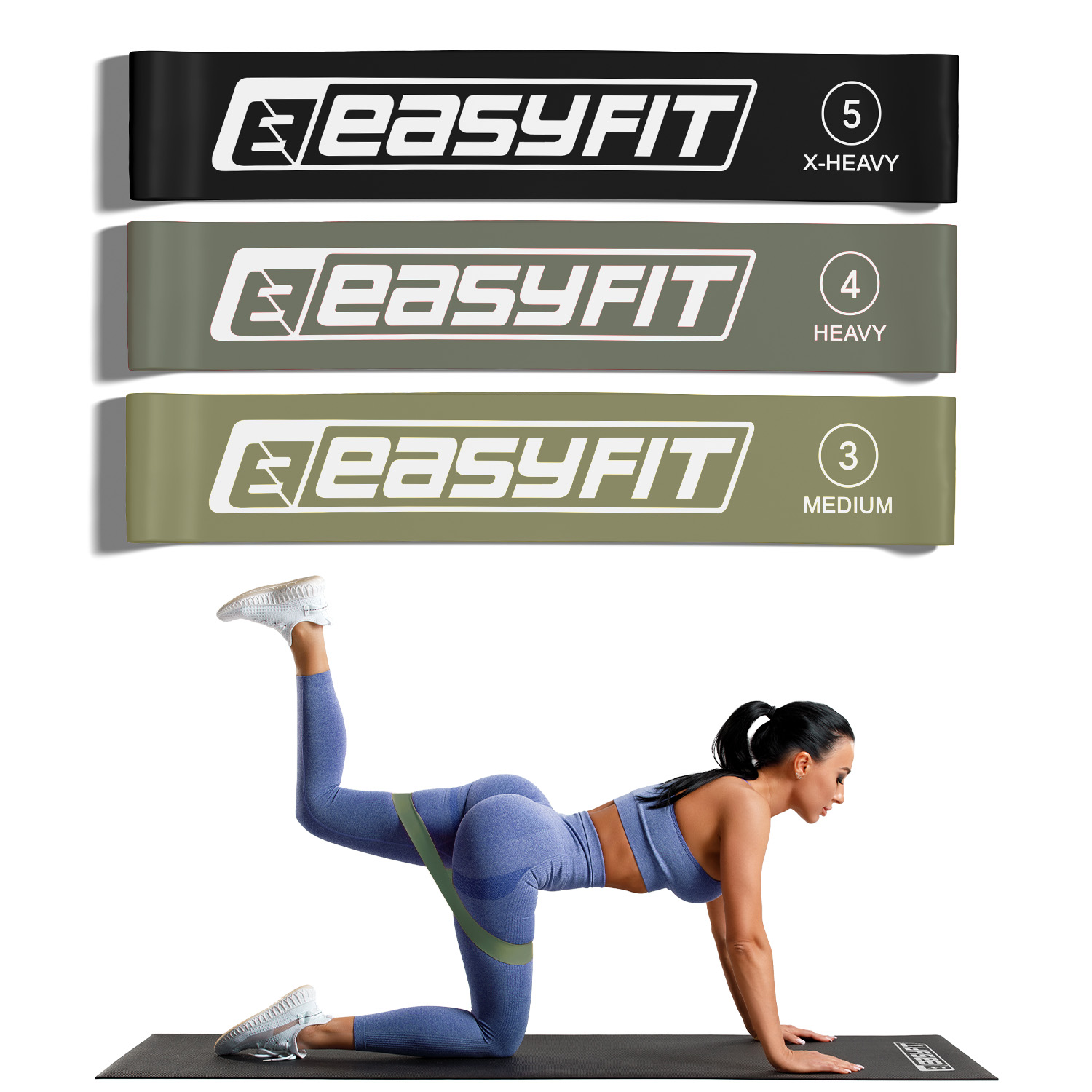 Резинки для фітнесу EasyFit MonoBand набір 3 шт