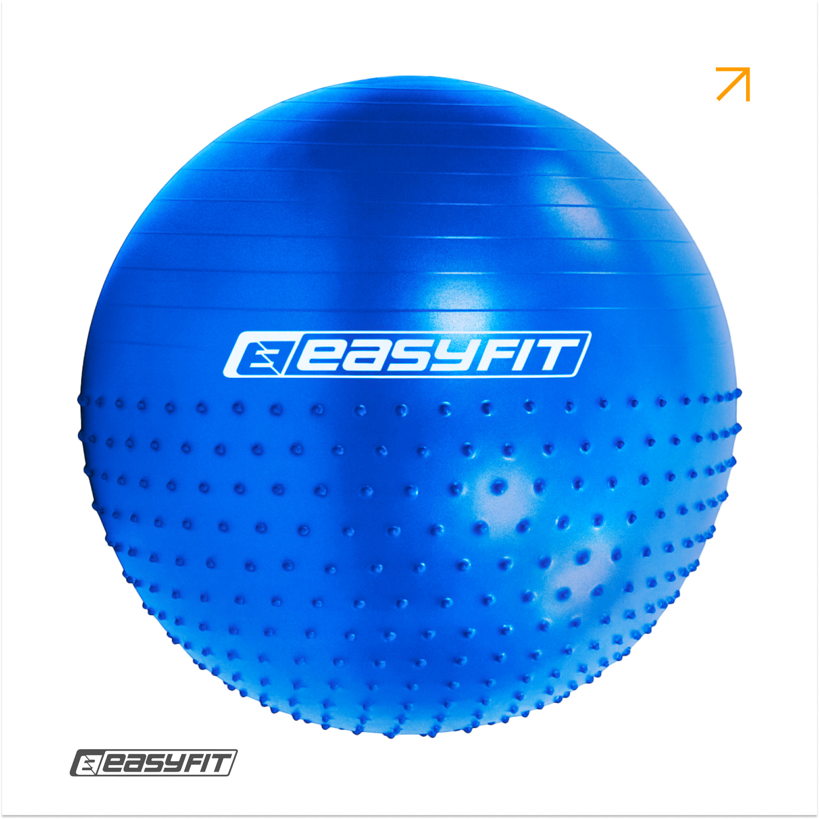 Фітбол 65 см EasyFit Hybrid синій (фітбол напівмасажний)