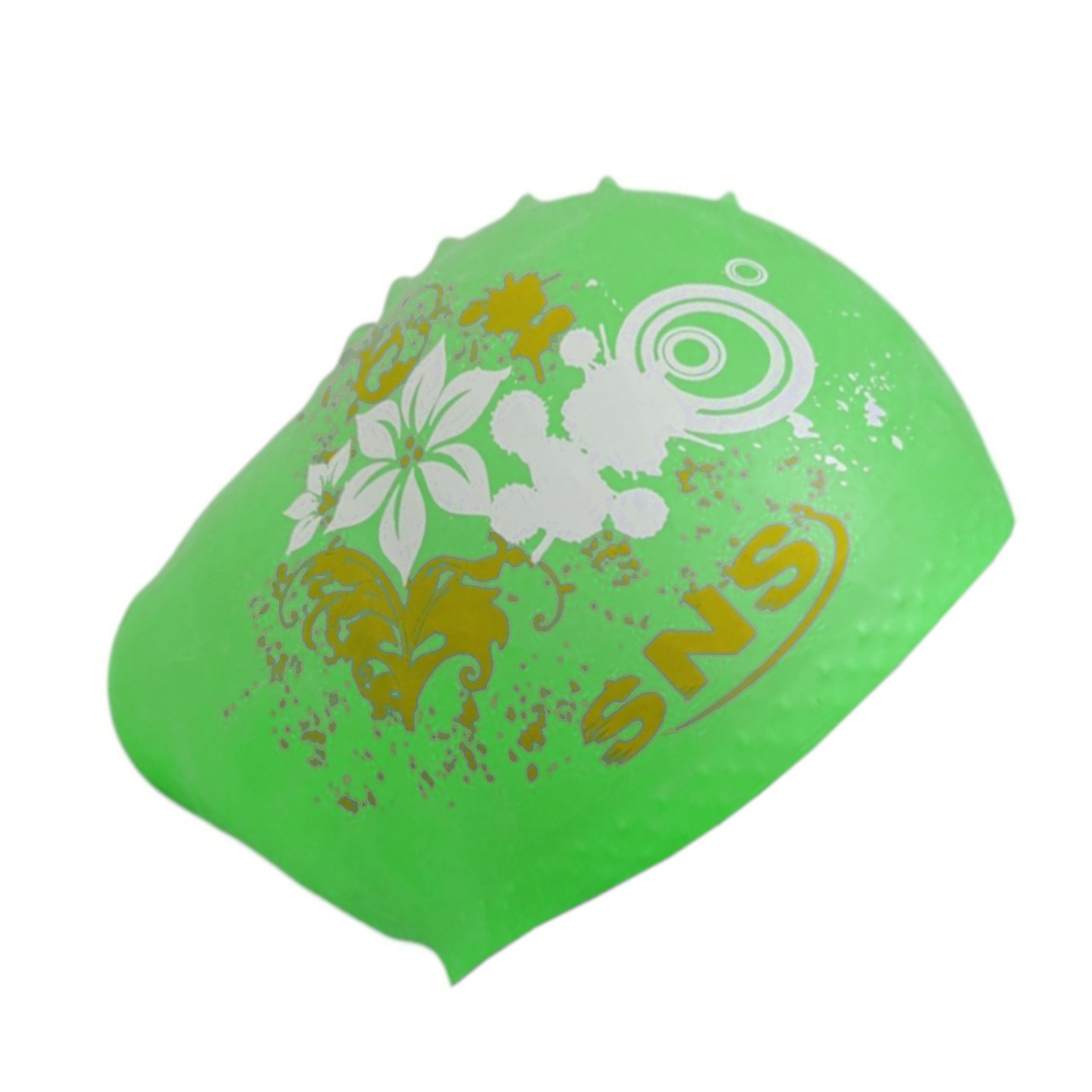 Шапочка для плавання для довгого волосся SNS KW-3СА light green flowers