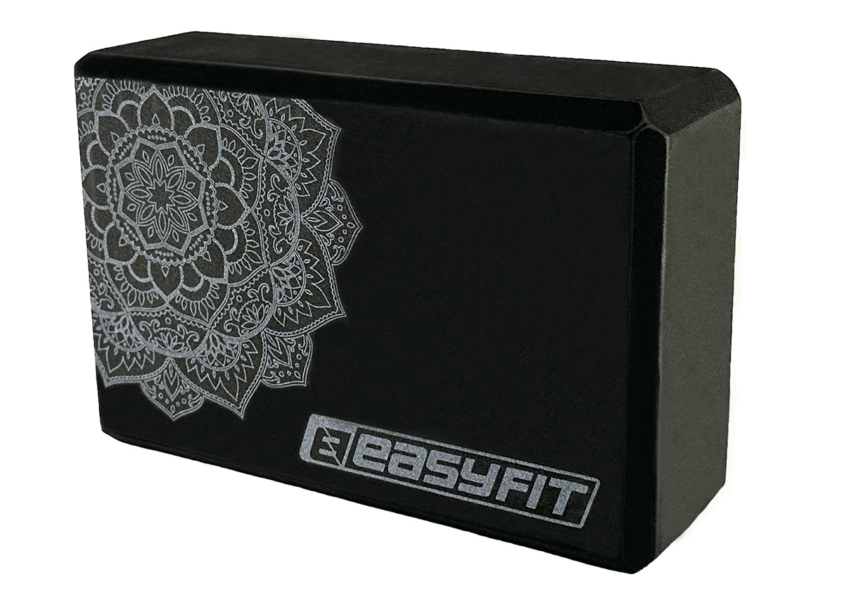 Блок для йоги EasyFit EVA з малюнком чорний