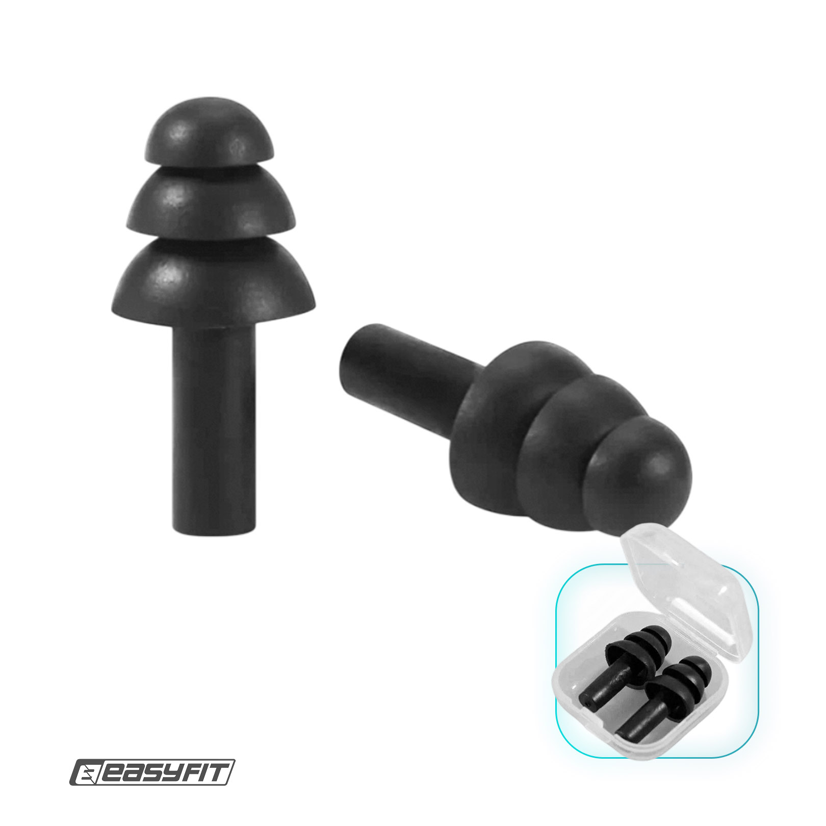 Беруші силіконові багаторазові EasyFit чорні