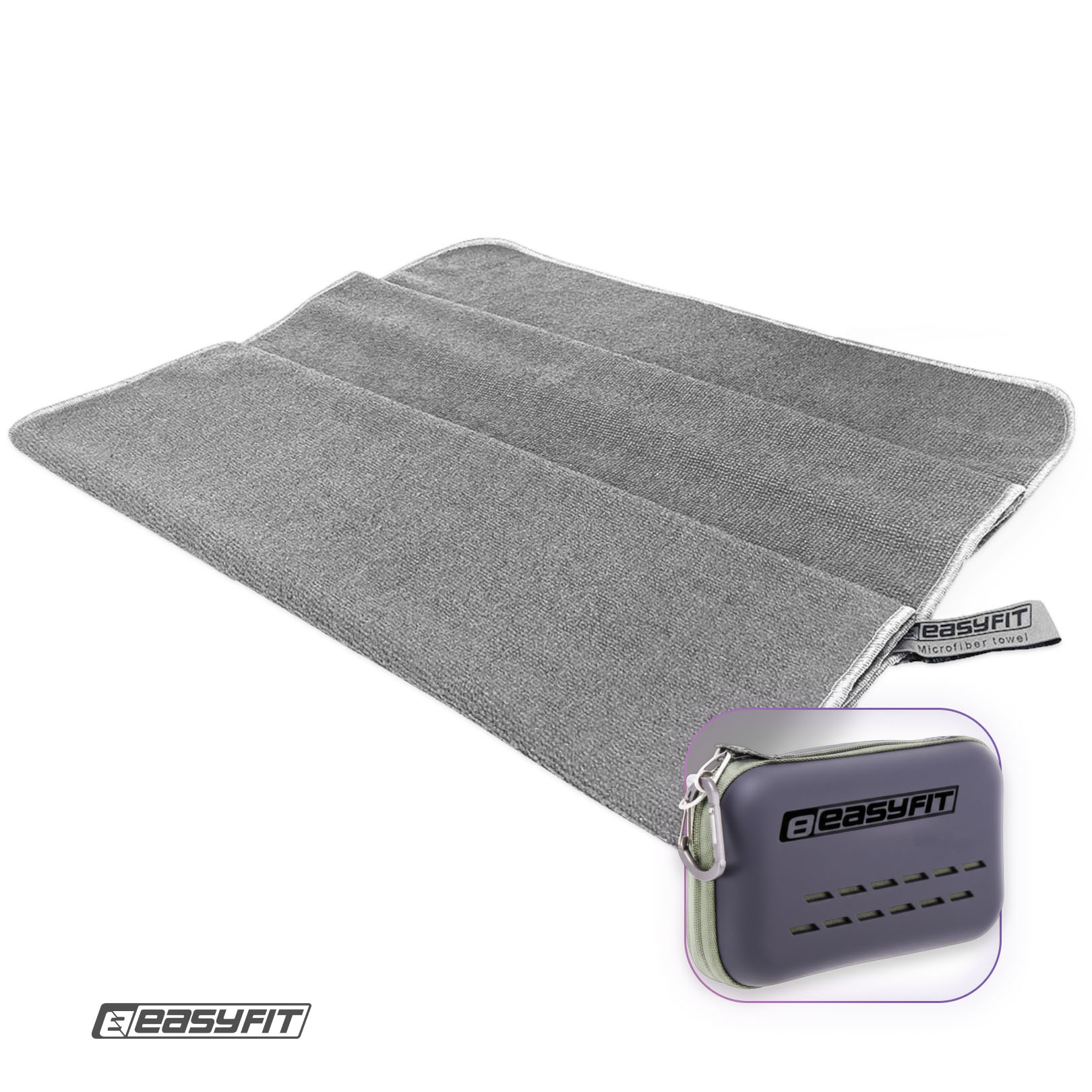 Спортивний рушник EasyFit RoyalWing 140х60 см з мікрофібри + кейс
