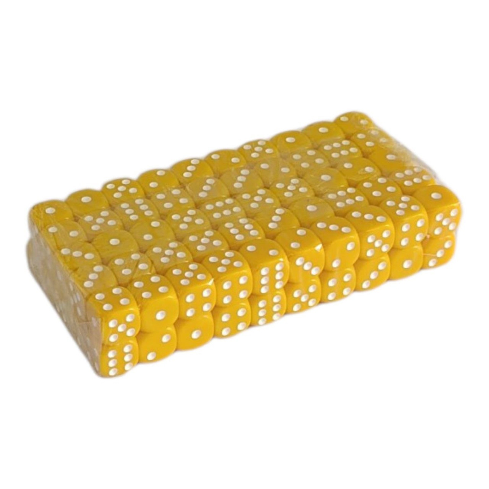 Кубики гральні 14 мм жовті 100 шт в упаковці TZ-14Y-Yellow