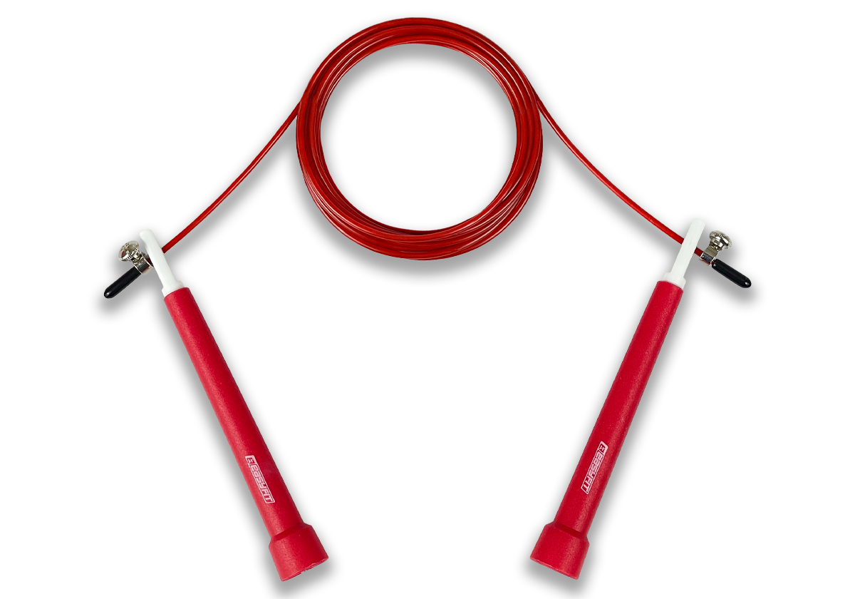 Швидкісна скакалка EasyFit Speed Cable Rope 3 м зі стальним тросом червона