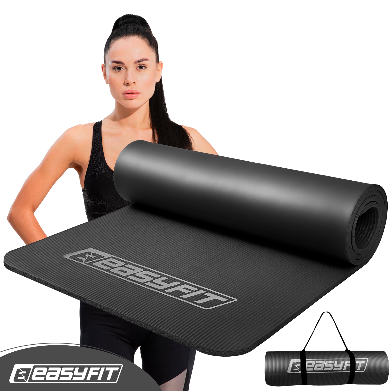 Килимок для йоги та фітнесу EasyFit Flex Pro з червоним кантом